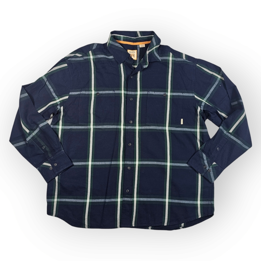 Resistol Double R Green And Blue Plaid‎ Long Sleeve Shirt Men's Size XXL